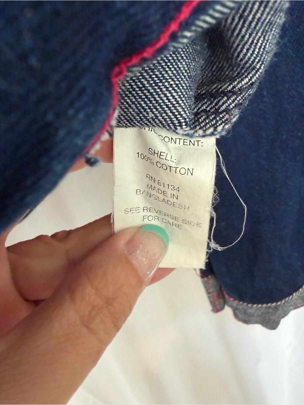 Philly Dark Indigo Denim Jacket with Pink Flower Patches - Picture 6 of 6